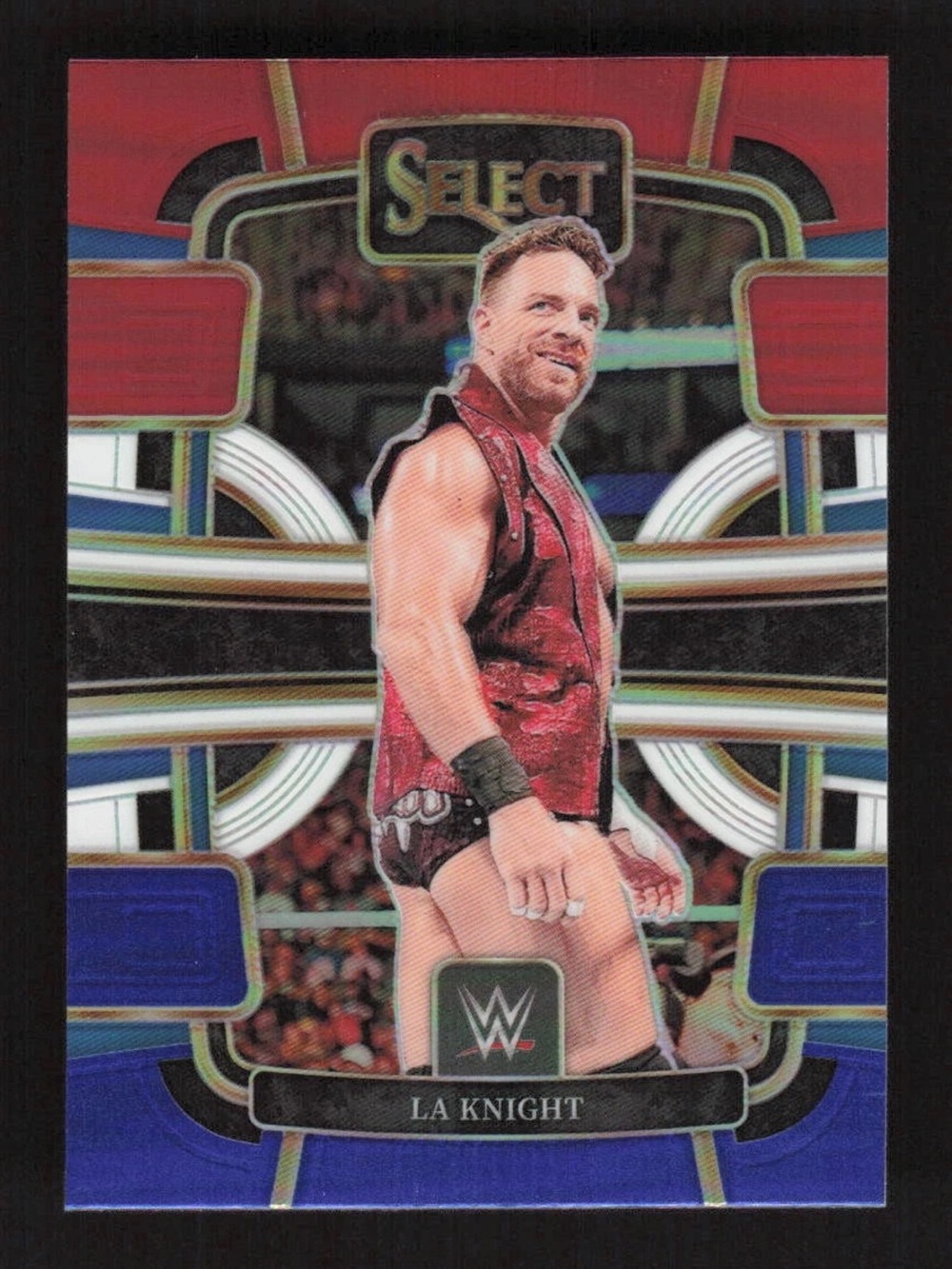 LA Knight 2022 Panini Select Red And Blue WWE Wrestling Card